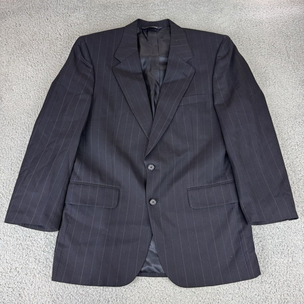 Burberrys Blazer Mens 39 Blue Loro‎ Piana Striped 2 Button Notch Collar Jacket